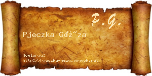 Pjeczka Géza névjegykártya