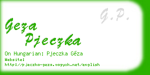 geza pjeczka business card